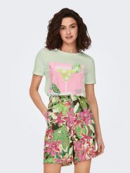 ONLY Koszulka w kolorze miętowym rozmiar: XL. Zielone bluzki damskie Only, xl, bez wzorów, z bawełny, bez kołnierzyka. Za 60.99 zł.