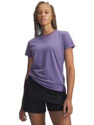 Under Armour Koszulka "Rival Core" w kolorze fioletowym rozmiar: L. Różowe bluzki sportowe damskie Under Armour, l, bez kołnierzyka, bez ramiączek. Za 60.45 zł.