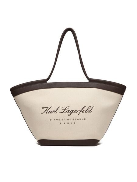 KARL LAGERFELD Torebka B1W46069 Beżowy. Brązowe torebki klasyczne damskie Karl Lagerfeld, bez wzorów, z materiału, bez dodatków. Za 849.99 zł.