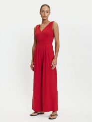 Tatuum Kombinezon Fang T2504.075 Czerwony Wide Leg. Czerwone kombinezony damskie Tatuum, bez wzorów, z syntetyku, bez kołnierzyka, bez ramiączek. Za 329.99 zł.