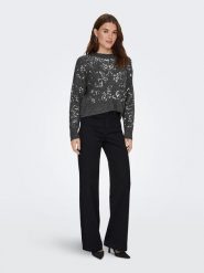 ONLY Sweter w kolorze antracytowym rozmiar: L. Czarne swetry klasyczne damskie Only, l, ze splotem, bez kołnierzyka. Za 113.36 zł.