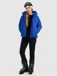 4F Spodnie narciarskie softshell membrana 10000 damskie - czarne XL. Czarne spodnie materiałowe damskie 4f, bez wzorów, z materiału, z podwyższonym stanem. Za 499.99 zł.