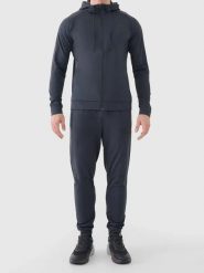 Spodnie treningowe z jednostronnie drapanej dzianiny męskie szare 4F Szary 3XL. Szare spodnie materiałowe męskie 4f, bez wzorów, z dzianiny. Za 179.99 zł.