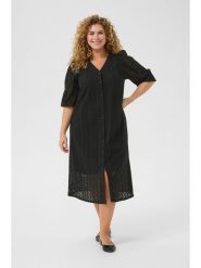 KAFFE curve Sukienka w kolorze czarnym rozmiar: 44. Czarne sukienki damskie KAFFE curve, bez wzorów, z bawełny, bez kołnierzyka, bez ramiączek, midi. Za 217.99 zł.