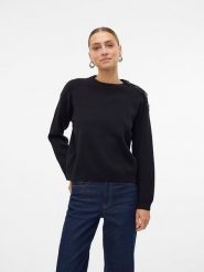 Vero Moda Sweter w kolorze czarnym rozmiar: M. Czarne swetry klasyczne damskie Vero Moda, m, bez kołnierzyka. Za 70.41 zł.