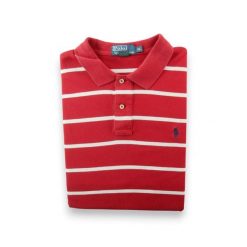 Second life - Polo Ralph Lauren koszulka męska z krótkim rękawem - Stan dobry. Czerwone koszulki polo męskie Ralph Lauren, m, bez wzorów, z materiału, bez ramiączek. Za 106.46 zł.