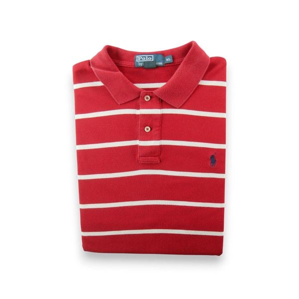 Second life - Polo Ralph Lauren koszulka męska z krótkim rękawem - Stan dobry. Czerwone koszulki polo męskie Ralph Lauren, m, bez wzorów, z materiału, bez ramiączek. Za 106.46 zł.
