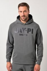 Męska Bluza z kapturem belly fit fitness dzianina dresowa kaptur do rozm. 7XL. Szare bluzy sportowe męskie JAY-PI, bez wzorów, z bawełny, bez kołnierzyka, bez ramiączek. Za 349.99 zł.