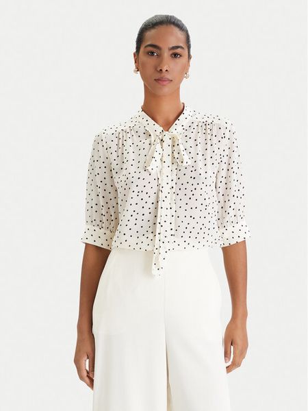 Luisa Spagnoli Bluzka Barcolana 543049 Écru Regular Fit. Bluzki damskie Luisa Spagnoli, xl, bez wzorów, z wiskozy, bez ramiączek. Za 1,179.00 zł.