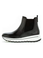Gabor Skórzane botki w kolorze czarnym rozmiar: 41. Czarne botki damskie Gabor, bez obcasa, na platformie, bez zapięcia. Za 243.87 zł.