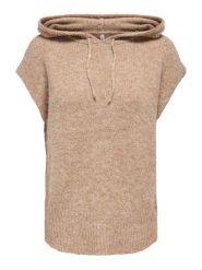 ONLY Sweter w kolorze beżowym rozmiar: XL. Brązowe swetry klasyczne damskie Only, xl, bez kołnierzyka. Za 100.45 zł.