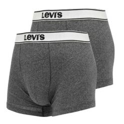 Bokserki Męskie Z Logo (zestaw 2 Sztuk). Szare bokserki męskie Levi's, bez wzorów, z bawełny. Za 157.99 zł.