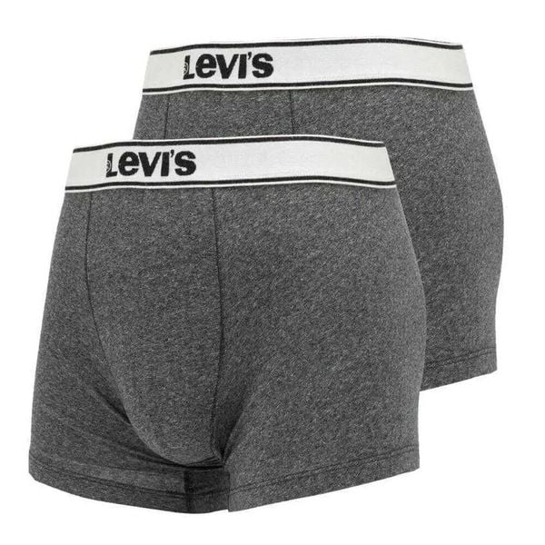 Bokserki Męskie Z Logo (zestaw 2 Sztuk). Szare bokserki męskie Levi's, bez wzorów, z bawełny. Za 157.99 zł.