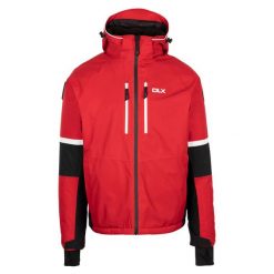 Męska Kurtka Narciarska Mackle DLX. Czerwone kurtki męskie Trespass, na zimę, m, bez wzorów, sportowe, bez kaptura. Za 527.99 zł.