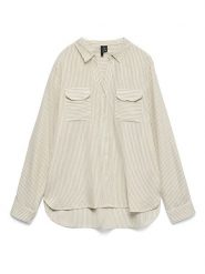 Vero Moda Bluzka w kolorze beżowo-kremowym rozmiar: XS. Brązowe bluzki damskie Vero Moda, s, bez wzorów, z wiskozy, klasyczne, bez kołnierzyka, bez ramiączek. Za 104.99 zł.