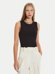 Calvin Klein Top K20K207748 Czarny Slim Fit. Czarne topy damskie CALVIN KLEIN, xxs, bez wzorów, bez kołnierzyka. Za 119.99 zł.