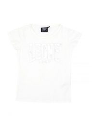 Dziewczęcy T-shirt z dużym logo Foil i krótkim rękawem. Białe koszulki dziewczęce LEONE 1947 APPAREL, s, bez wzorów, z bawełny, bez ramiączek. Za 105.25 zł.
