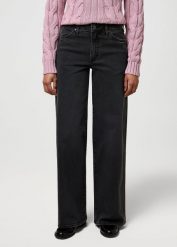 DAMSKIE SPODNIE JEANSOWE WRANGLER WORLD WIDE STREAK 112373020. Spodnie materiałowe damskie Wrangler, bez wzorów, z jeansu. Za 219.99 zł.