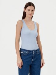 Calvin Klein Top K20K208246 Niebieski Slim Fit. Niebieskie topy damskie CALVIN KLEIN, l, bez wzorów, bez kołnierzyka. Za 179.99 zł.