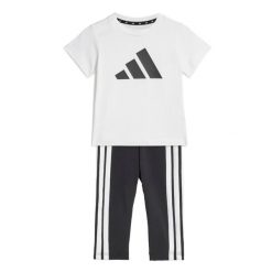 Zestaw t-shirtu i spodni dla dziewczynki adidas. Białe koszulki dziewczęce Adidas, l, bez wzorów, z bawełny, bez ramiączek. Za 179.00 zł.
