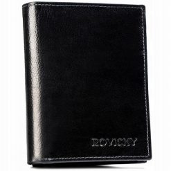 Portfel męski Rovicky N62-RPVT-BL czarny. Czarne portfele męskie ROVICKY, z aplikacjami, ze skóry. Za 57.99 zł.