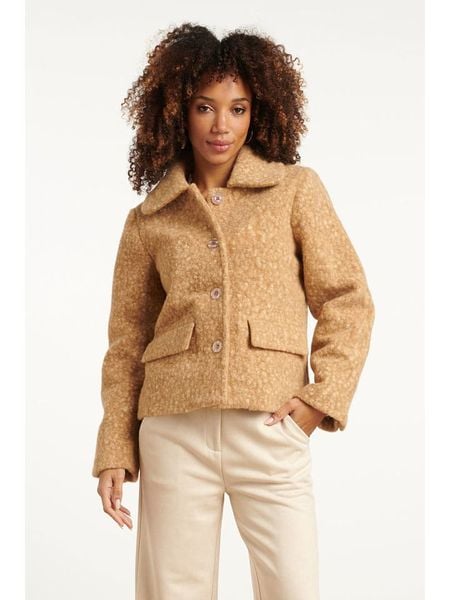 Smashed Lemon Kurtka przejściowa w kolorze beżowym rozmiar: 3XL. Brązowe kurtki damskie Smashed Lemon, xl, bez wzorów, bez kaptura. Za 173.99 zł.