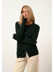 Just Cashmere Kaszmirowy kardigan "Katharine" w kolorze ciemnozielonym rozmiar: S. Zielone kardigany damskie Just Cashmere, s, bez wzorów, z kaszmiru. Za 321.97 zł.