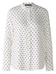 Oui Bluzka w kolorze kremowo-czarnym rozmiar: 40. Brązowe bluzki damskie Oui, bez wzorów, z wiskozy, bez kołnierzyka, bez ramiączek. Za 148.61 zł.