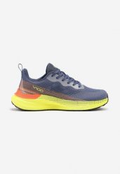 Granatowe Buty Sportowe Sneakersy Ozdobione Kropkami i Napisem Felionea. Niebieskie buty sportowe na co dzień męskie Born2be, z jeansu, bez zapięcia. Za 139.99 zł.