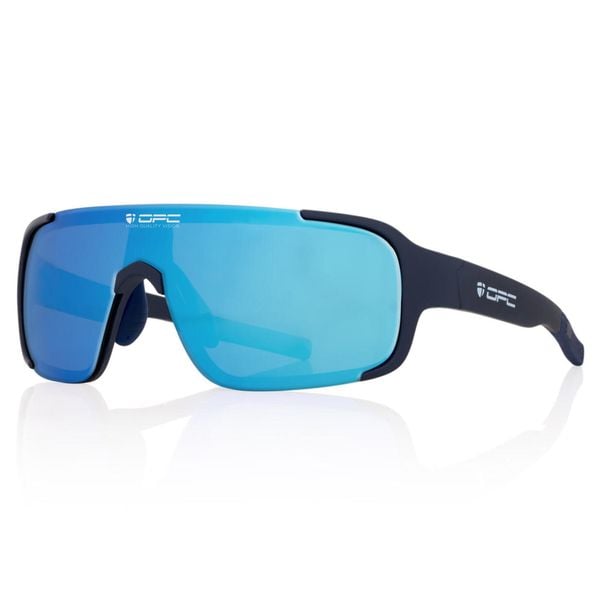 Okulary przeciwsłoneczne ALL ROUND JET I Matt Navy Blue/ Blue REVO + ETUI. Niebieskie okulary przeciwsłoneczne damskie OPC, z materiału. Za 299.99 zł.