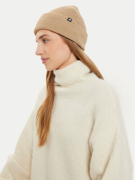 New Balance Czapka LAH43010SOT Beżowy. Brązowe czapki zimowe damskie New Balance, z materiału. Za 79.99 zł.