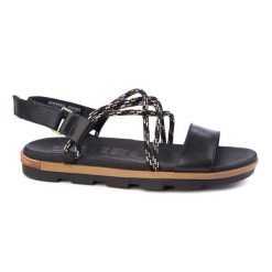 Sandały Sorel Torpeda skóra naturalna czarne. Brązowe sandały damskie 318, bez wzorów, z gumy, bez obcasa. Za 346.99 zł.