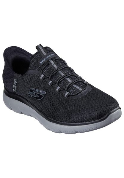 Buty sportowe Sneakersy męskie, Slip-Ins Summits - High Range. Czarne buty sportowe na co dzień męskie Skechers, z materiału, bez zapięcia, trekkingowe. Za 329.99 zł.