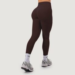 Legginsy damskie fitness bezszwowe z wysokim stanem Mocha NEO. Brązowe legginsy damskie GYMBEAM, s, bez wzorów, z elastanu. Za 112.90 zł.