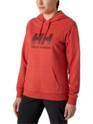 Bluza Damska Helly Hansen Hh Logo. Czerwone bluzy sportowe damskie Helly Hansen, xs, bez wzorów, z bawełny, bez ramiączek, długie, z kapturem. Za 379.00 zł.
