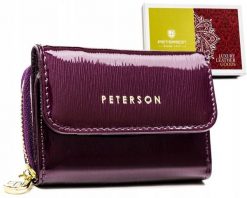 Portfel damski Peterson PTN 423229-SH fioletowy. Fioletowe portfele damskie Peterson, bez wzorów, ze skóry. Za 79.99 zł.