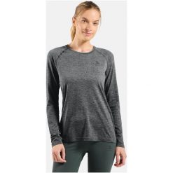 Koszulka długi rękaw Odlo T-shirt crew neck l/s ESSENTIAL SEAMLESS. Szare t-shirty damskie Odlo, l, bez wzorów, bez kołnierzyka. Za 269.99 zł.