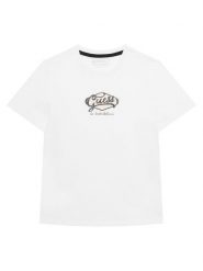 Guess T-Shirt L6RI02 K8HM4 Biały Regular Fit. Białe t-shirty chłopięce Guess, z aplikacjami, z bawełny, bez ramiączek. Za 89.99 zł.