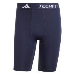 Spodenki kolarskie adidas Techfit. Niebieskie szorty męskie Adidas, bez wzorów, z materiału. Za 151.90 zł.