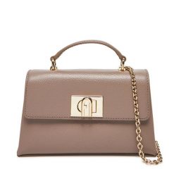 Torebka Furla. Brązowe torebki klasyczne damskie Furla, bez wzorów, wizytowe, bez kołnierzyka, bez ramiączek. Za 919.99 zł.