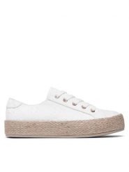 Jenny Fairy Espadryle WSK1576-05 Biały. Białe espadryle damskie Jenny Fairy, bez wzorów, z materiału, bez obcasa. Za 99.99 zł.