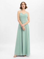 Marie Lund Damska sukienka wieczorowa Kobiety Sztuczne włókno zielony jednolity, 32. Zielone sukienki damskie Marie Lund, bez wzorów, z szyfonu, wizytowe, bez kołnierzyka, bez ramiączek. Za 749.95 zł.