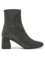 ONLY Botki 15329844 Szary. Szare botki damskie Only, z materiału, bez obcasa, na słupku, bez zapięcia. Za 219.99 zł.