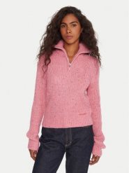 Tommy Jeans Sweter DW0DW21686 Różowy Relaxed Fit. Czerwone swetry klasyczne damskie Tommy Jeans, m, z jeansu, bez kołnierzyka. Za 429.99 zł.