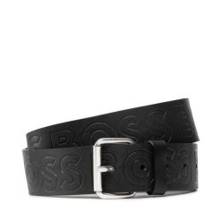 Pasek BOSS. Czarne paski męskie Boss, bez wzorów. Za 379.99 zł.
