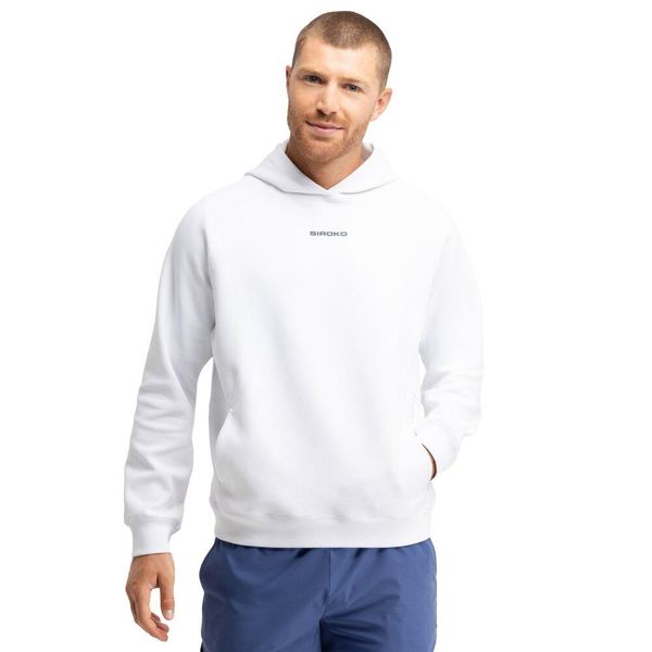 Męska bluza z kapturem do gry w padla Padel Siroko Break White. Białe bluzy z kapturem męskie SIROKO, l, z materiału. Za 169.00 zł.