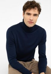 Sweter z golfem S-MAX. Niebieskie swetry męskie Volcano, na jesień, m, bez wzorów, z dzianiny, bez kołnierzyka. Za 149.99 zł.