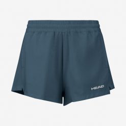 Krótkie spodenki damskie PADEL. Niebieskie szorty damskie HEAD, bez wzorów, sportowe. W wyprzedaży za 189.00 zł.