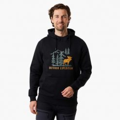 Bluza z kapturem Męska Swedemount Forest Hood. Czarne bluzy z kapturem męskie SWEDEMOUNT, l, z bawełny. Za 199.99 zł.