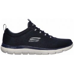 Buty sportowe męskie Skechers Summits-Louvin SLIP-ON. Niebieskie buty sportowe na co dzień męskie Skechers, bez zapięcia. Za 219.00 zł.
